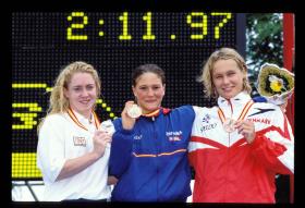 LEN European LC Championships 1997200 Fly, WomenMichelle Smith, IRL, 2ndMaria Lelaez, ESP, 1stMette Jacobsen, DEN, 3rd