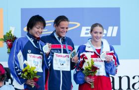 2005 FINA World LC Championships400 Free Medallists, WomenAi Shibata, 2nd, JPNLaure Manaudou, 1st, FRACaitlin McClatchey, 3rd, GBR