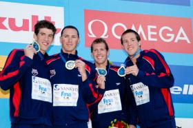 2005 FINA World LC Championships4x100 Free Relay Medallists, MenUnited States, 1st, USAMichael Phelps, USAJason Lezak, USANate Dusing, USANeil Walker, USA