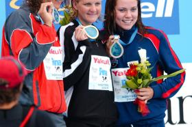 2005 FINA World LC Championships100 Back Medallists, WomenAntje Buschschulte, GERKirsty Coventry, ZIMNatalie Coughlin, USA