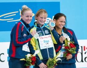 2005 FINA World LC Championships100 Breast Medallists, WomenJessica Hardy, USALeisel Jones, AUSTara Kirk, USA