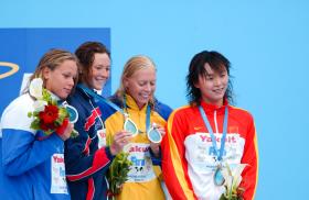 2005 FINA World LC Championships200 Free, WomenFederica Pellegrini, 2nd, ITASolenne Figues, 1st, FRAJosefin Lillhage, 3rd, SWEYu Yang, 3rd, CHN