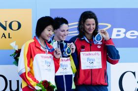 2005 FINA World LC Championships50 Back Medallists, WomenChang Gao, 2nd, CHNGiaan Rooney, 1st, AUSAntje Buschschulte, 3rd, GER