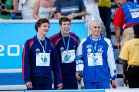 2005 FINA World LC Championships200 IM Medallists, MenLaszlo Cseh, 2nd, HUNMichael Phelps, 1st, USARyan Lochte, 3rd, USA