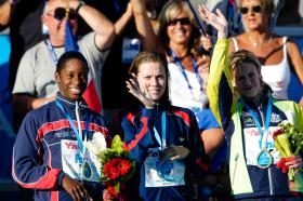 2005 FINA World LC Championships100 Free Medallists, WomenMalia Metella, 2nd, FRANatalie Coughlin, 2nd, USAJodie Henry, 1st, AUS
