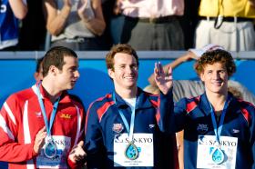 2005 FINA World LC Championships200 Back, MenMarkus Rogan, 2nd, AUTAaron Piersol, 1st, USARyan Lochte, 3rd, USAWorld Record