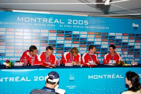 2005 FINA World LC ChampionshipsPress ConferenceAndrew Hurd, CANColin Russell, CANBrent Hayden, CANRick Say, CANMike Brown, CAN
