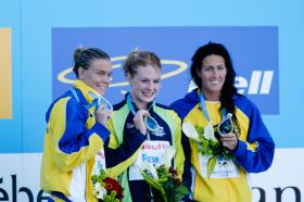 2005 FINA World LC Championships50 Free Medallists, WomenAnna-Karin Kammerling, 2nd, SWEDanni Miatke, 1st, AUSTherese Alshammar, 3rd, SWE